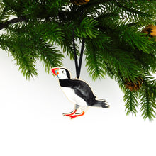 Load image into Gallery viewer, Improbability of Puffins Common Puffin Wooden Hanging Decoration