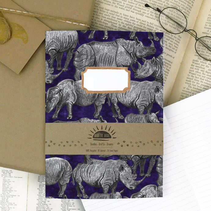 Crash of Rhinos Print Lined Journal