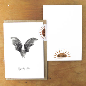 Chiroptera Dusky Leaf-Nosed Bat Greetings Card