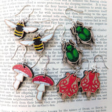 Load image into Gallery viewer, Coleoptera Green Sorrel Beetle Earrings
