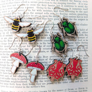 Coleoptera Green Sorrel Beetle Earrings