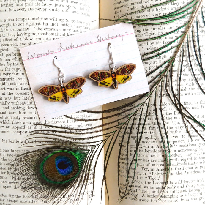 Lepidoptera Death's Head Hawkmoth Earrings