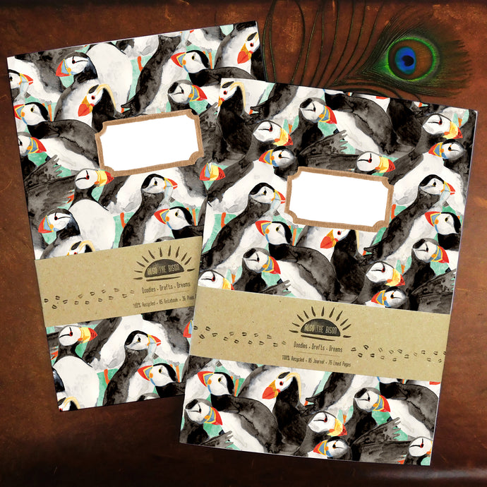 Improbability of Puffins Print Journal and Notebook Set