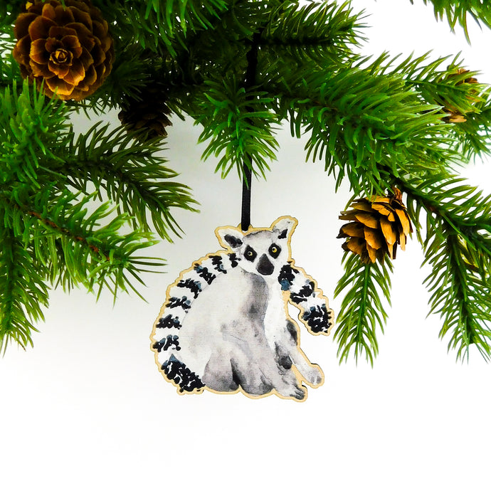 Conspiracy Ring Tailed Lemur Wooden Hanging Decoration