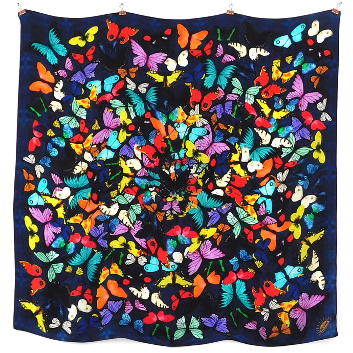 Lepidoptera Butterfly Print Silk Scarf