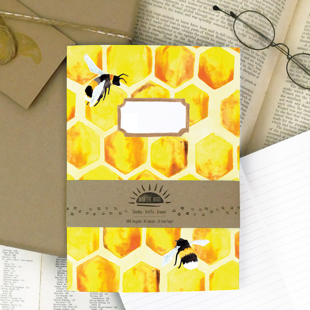 Mellifera Honeybee Print Lined Journal