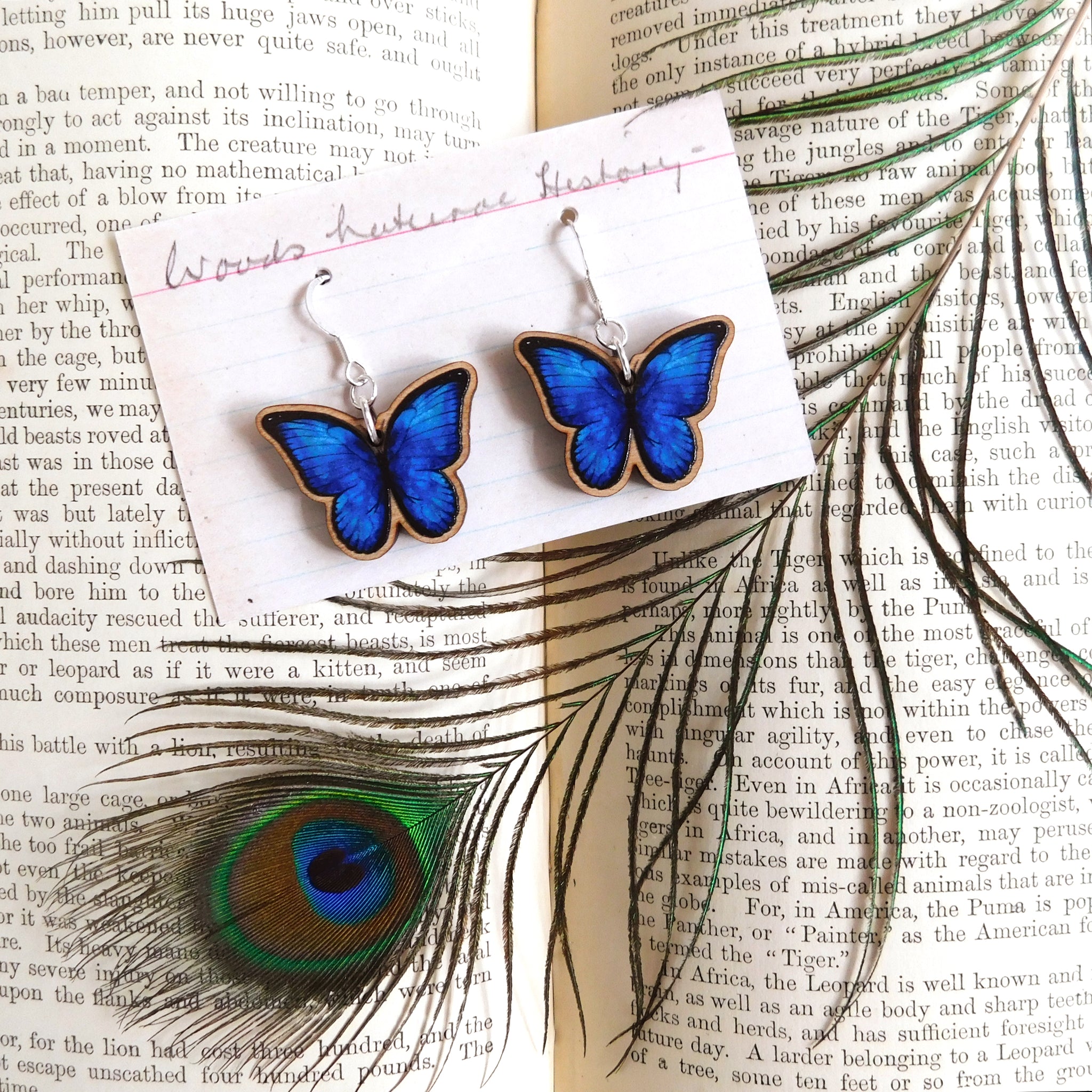 Blue Butterfly Drop Earrings Blue Butterfly Earrings,blue Earrings in the Uk,gold  Butterfly Jewellery in the Uk,blue Butterflies - Etsy