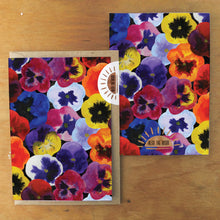 Load image into Gallery viewer, Viola Pansy Greetings Card