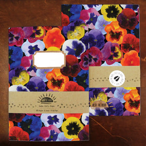 Viola Pansy Print Lined Journal