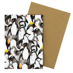 Waddle of Penguins Greetings Card