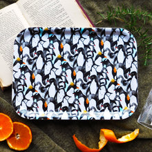 Load image into Gallery viewer, Waddle of Penguins Print Birch Wood Small Tray