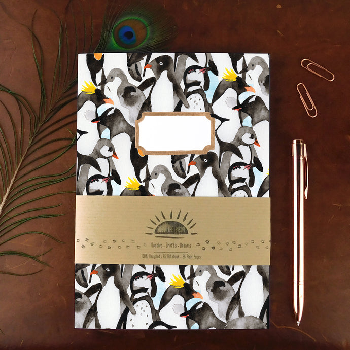 Waddle of Penguins Print Notebook