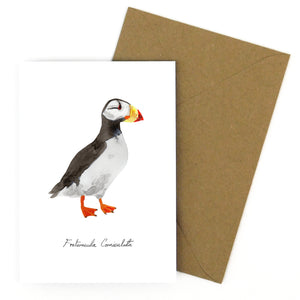 Improbability Horned Puffin Greetings Card