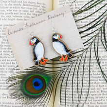 Load image into Gallery viewer, Improbability Puffin Earrings