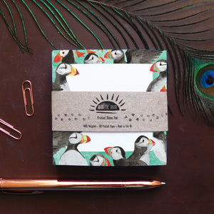 Improbability of Puffins Print Memo Pad