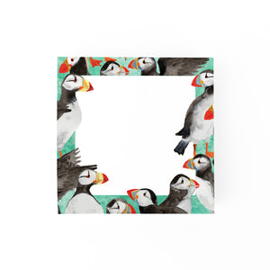 Improbability of Puffins Print Memo Pad