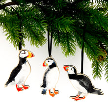 Load image into Gallery viewer, Improbability of Puffins Wooden Hanging Decoration