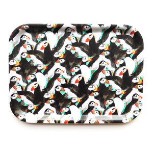 Improbability of Puffins Print Small Tray