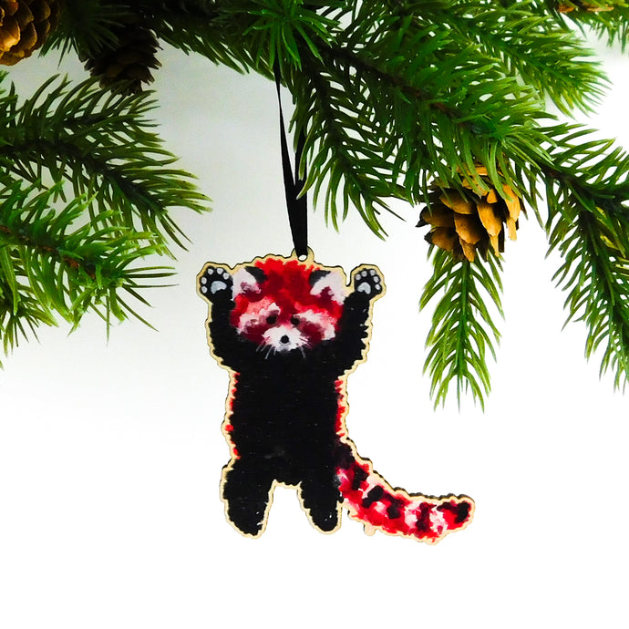 Pack Red Panda Wooden Hanging Decoration