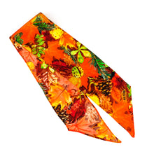 Load image into Gallery viewer, Autumna Fallen Leaves Print Silk Skinny Minnie