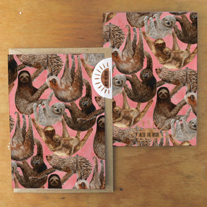Sleuth of Sloths Print Greetings Card