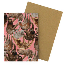 Load image into Gallery viewer, Sleuth of Sloths Print Greetings Card
