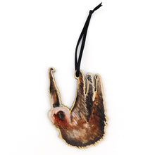 Load image into Gallery viewer, Sleuth Two-Toed Sloth Wooden Hanging Decoration