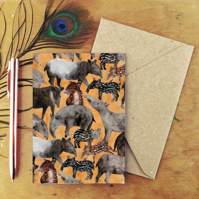 Candle of Tapirs Greetings Card