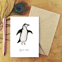 Load image into Gallery viewer, Waddle Chinstrap Penguin Greetings Card