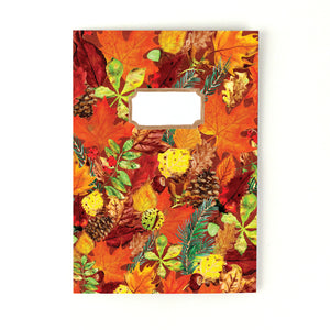 Autumna Fallen Leaf Print Lined Journal