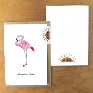 Flamboyance Chilean Flamingo Greetings Card