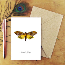 Load image into Gallery viewer, Lepidoptera Death&#39;s Head Hawkmoth Moth Greetings Card