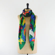 Load image into Gallery viewer, Psittacidae Parrot Print Silk Scarf
