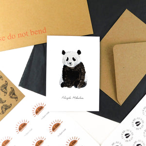 Embarrassment Giant Panda Greetings Card