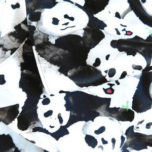 Embarrassment of Pandas Print Silk Amelia Aviator Scarf