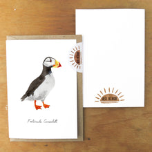 Load image into Gallery viewer, Improbability Horned Puffin Greetings Card