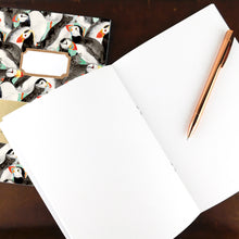 Load image into Gallery viewer, Improbability of Puffins Print Notebook