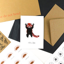 Load image into Gallery viewer, Pack Standing Red Panda Greetings Card