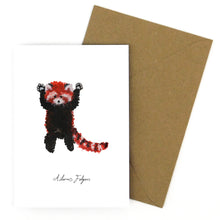 Load image into Gallery viewer, Pack Standing Red Panda Greetings Card