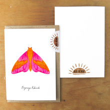 Load image into Gallery viewer, Lepidoptera Rosy Maple Moth Greetings Card
