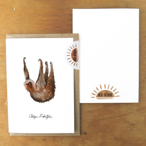 Sleuth Two-Toed Sloth Greetings Card