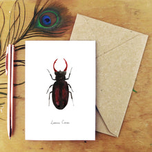 Load image into Gallery viewer, Coleoptera Stag Beetle Greetings Card