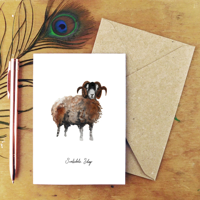 Flock Swaledale Sheep Greetings Card
