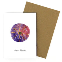 Load image into Gallery viewer, Echinozoa Purple Sea Urchin Greetings Card